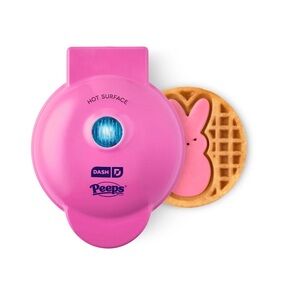 Dash PEEPS Pink Mini Waffle Maker with Recipe Guide NIB